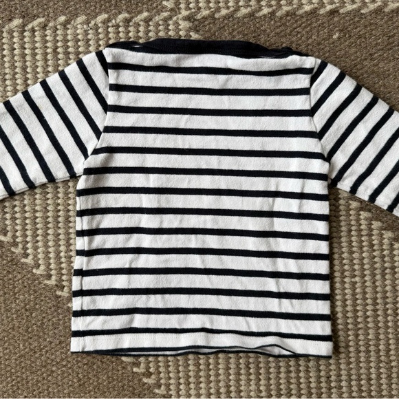 Petit Bateau Navy and White Striped Kids Shirt, 18 months - Picture 4 of 5